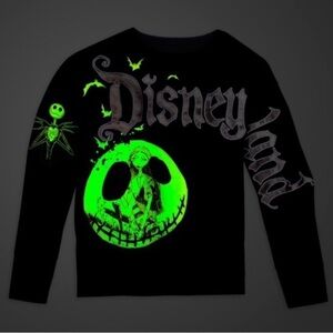 NEW Disneyland NWOT Jack Skellington GITD Women 1X black silver 60 cotton 40 pol